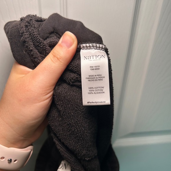 Nation LTD Black Straight leg sweatpants women's size medium Athleisure casual - Picture 5 of 7